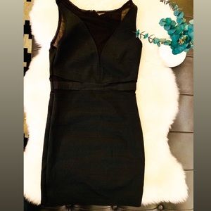 Black tight mini dress